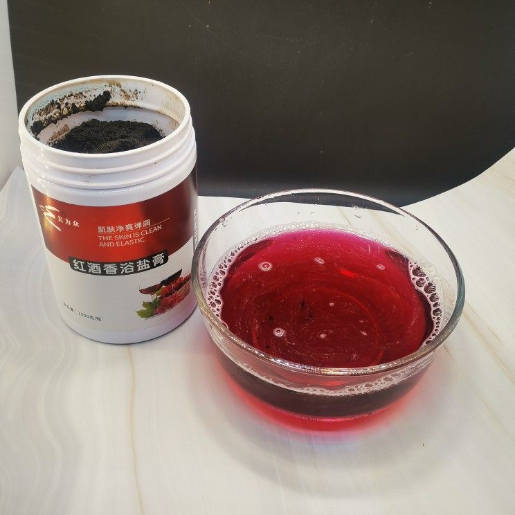 美力众红酒浴粉泡澡泡脚沐浴温泉美容院会所SPA1000g瓶装香盐膏女