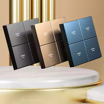 Tuya涂鸦智能ZigBee8键零火开关免费刻字金属盖板智能语音航空铝