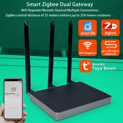 涂鸦Zigbee智能双联网关主机有线带wifi Repeater替换故障网关