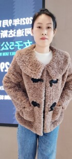 娃娃领皮毛一体羊羔毛上衣小个子女装 外套 百搭短款 2022秋冬新款