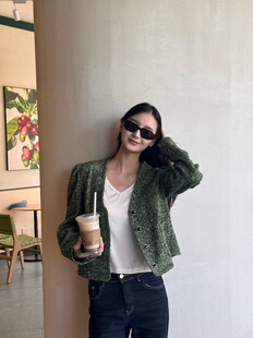 Old 风复古时髦羊毛港风小香外套 Celin赵露思同款