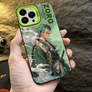 海贼王索隆手机壳16适用于iPhone11/12/13/14Promax苹果7磨砂8p防摔保护套x男女潮xr动漫尼卡路飞五档高级感s
