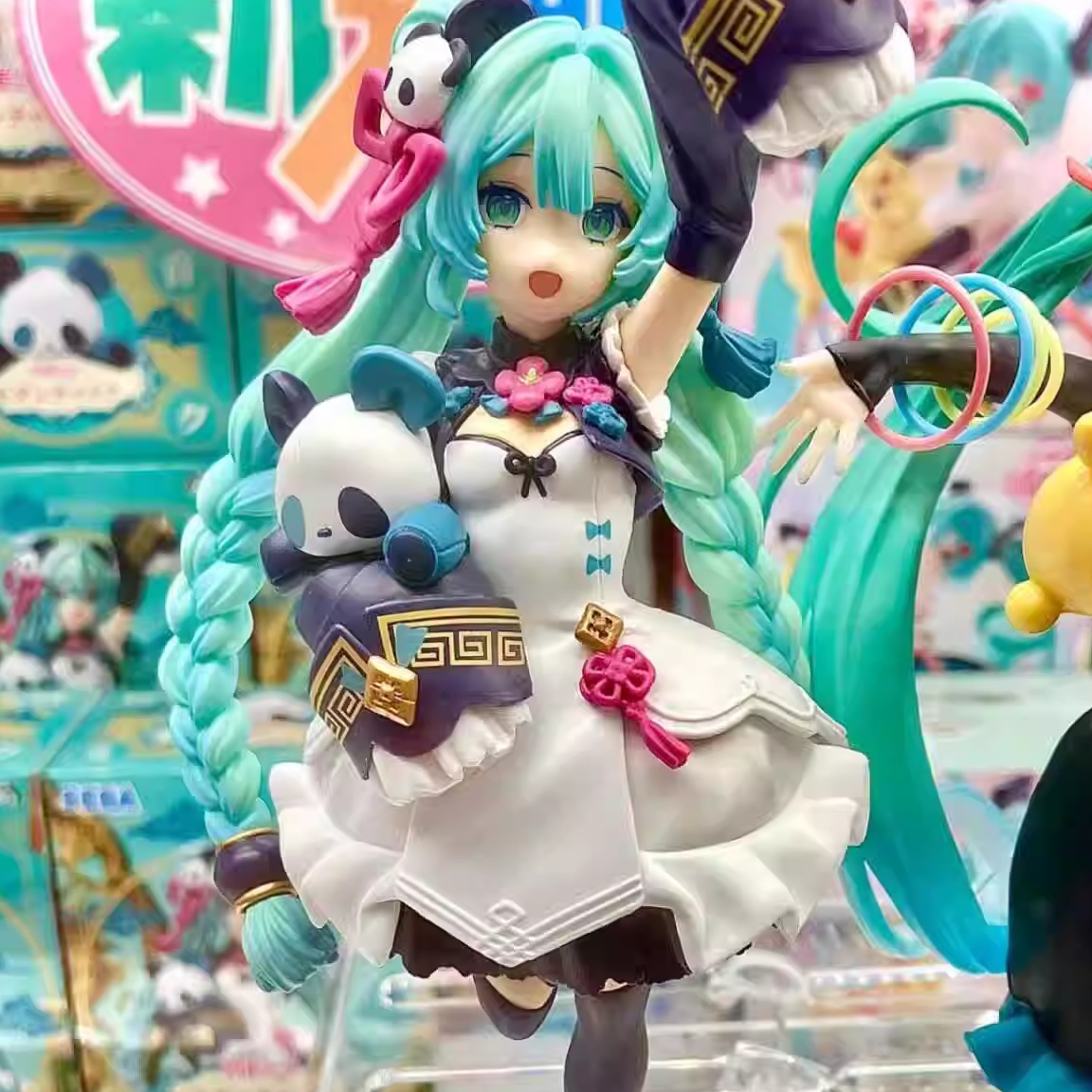 初音未来手办中国风熊猫初音景品