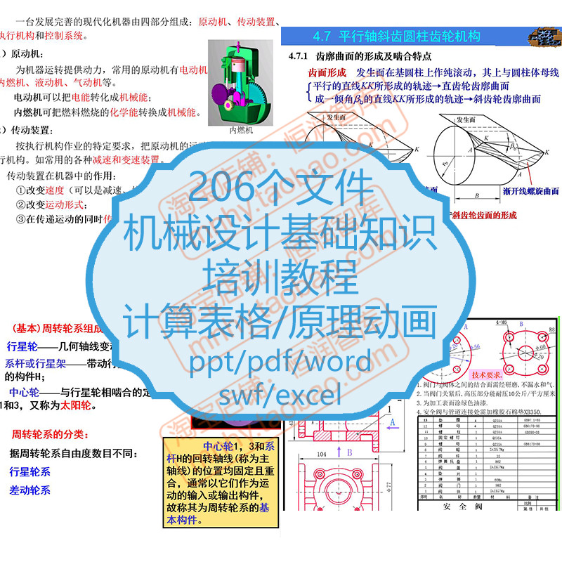 机械设计基础知识教程设备结构PPT课件图纸原理工艺计算原理非标