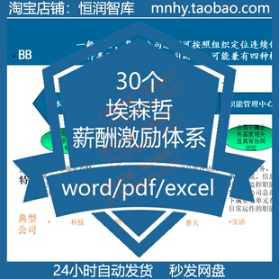 埃森哲薪酬激励体系人力资源评估绩效考核表格设计指标库能力素质