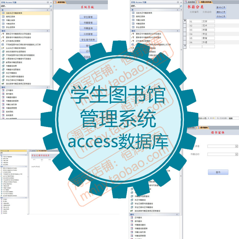 学生图书馆管理系统access数据库VBA代码宏文件功能模块图ER图