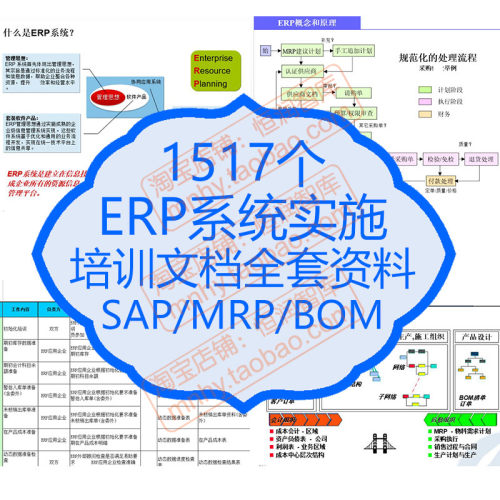 ERP系统实施SAP文档资料业务流程图选型MRP物料编码规则步骤导入
