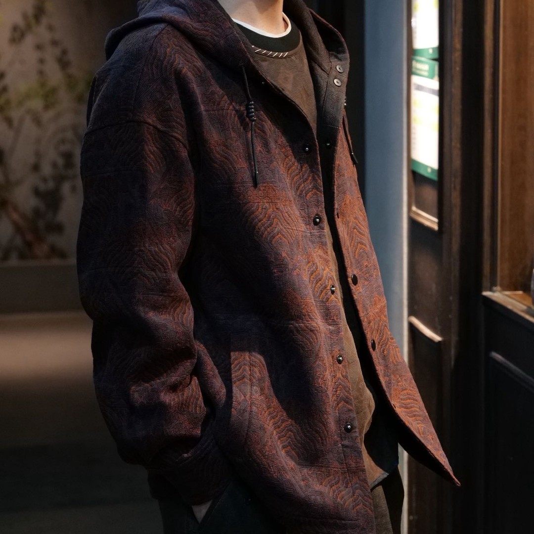 【再易】2025新款暮山紫江崖海水香云纱桑蚕丝双穿帽衫外套ZY0557,男装,其他民族服装,淘宝优惠券,粉丝福利购,淘宝优惠卷