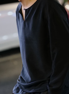 【再易】2025新款墨沉桑蚕丝男士T恤上衣ZY0387S-F157