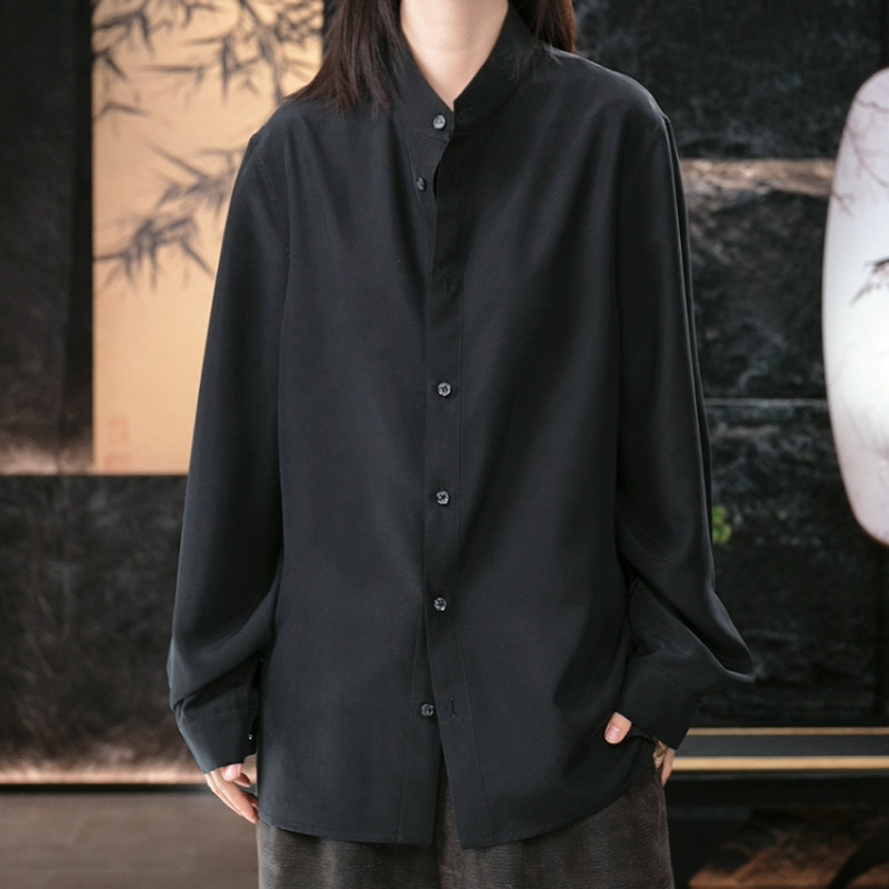 【再易】2025新款烟尘砂洗雾感桑蚕丝男士衬衫上衣ZY0520S-F157