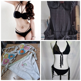 新品外单新品钉珠休闲运动潜水游套装女性感甜美海边旅游女泳衣