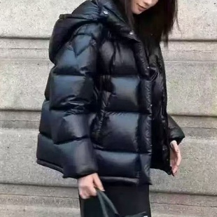 2026秋冬新款黑色羽绒服可脱卸帽加厚保暖白鸭绒羽绒衣外套女