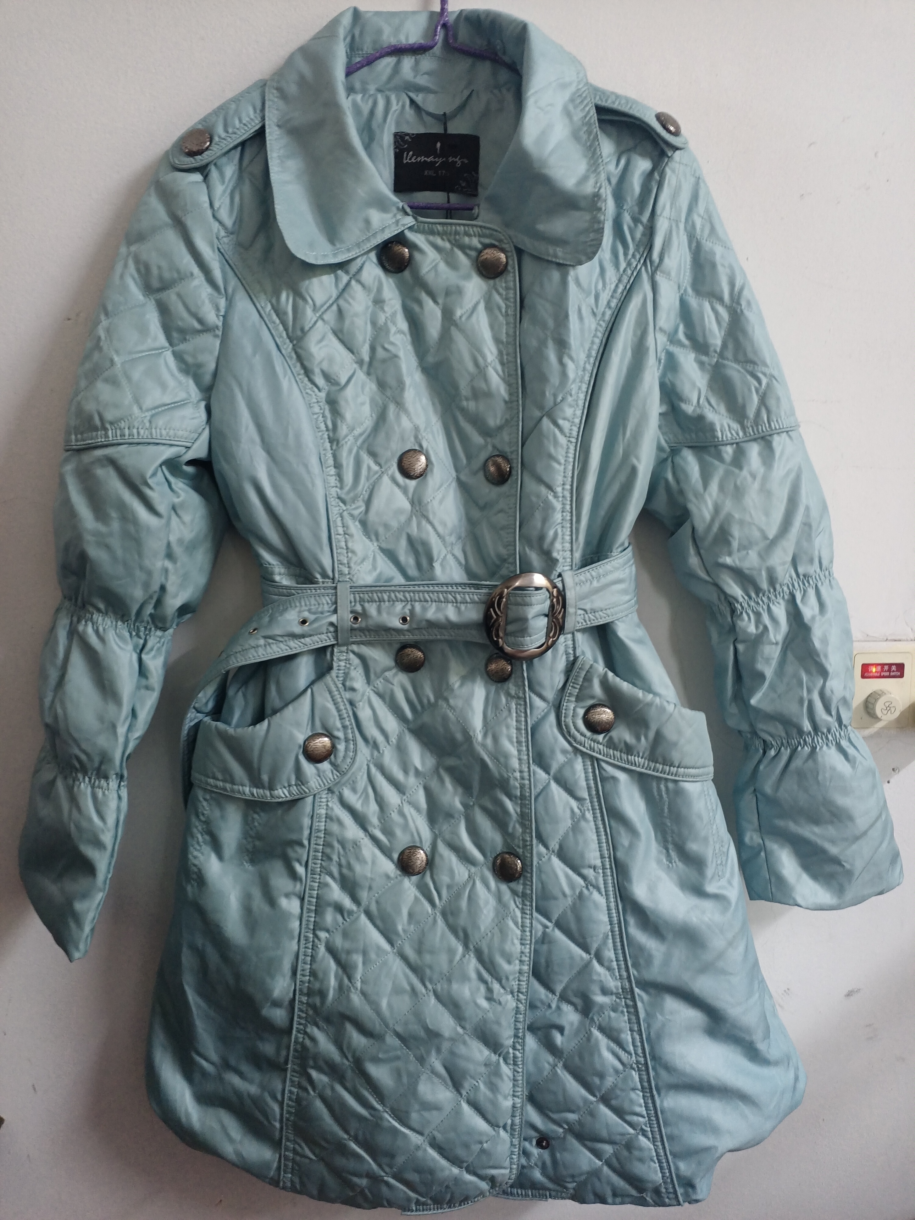 菱格长款羽绒服休闲百搭