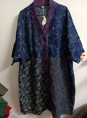 秋冬新品优雅风开衫牛仔拼接V领七分袖个性单排扣宽松中长款风衣