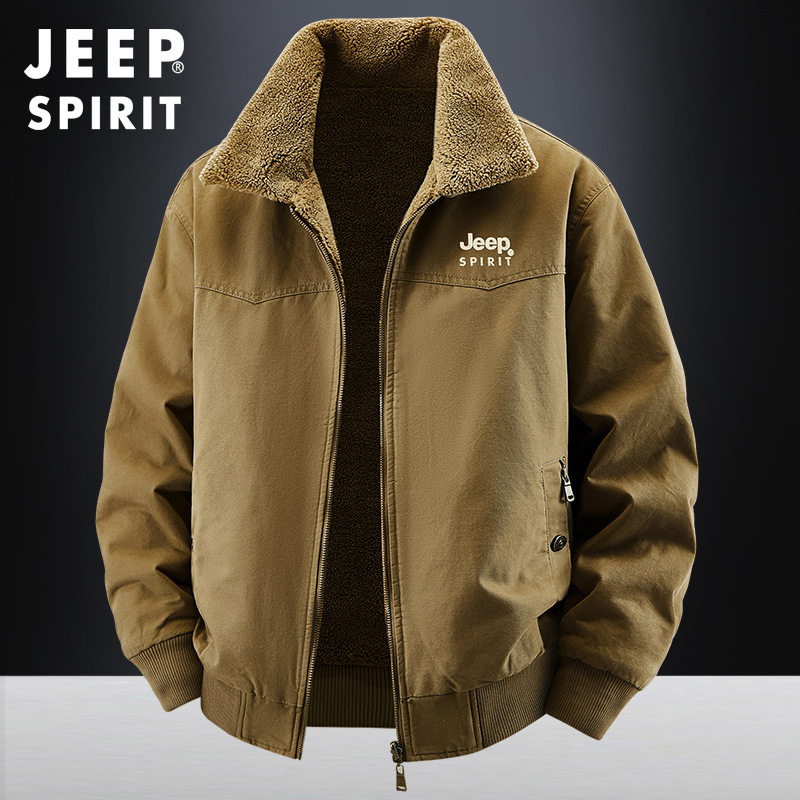 2025秋冬新款夹克男宽松休闲加绒厚款双面穿毛领外套2519JP,男装,夹克,淘宝优惠券,粉丝福利购,淘宝优惠卷