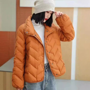 90白鸭绒工厂直销轻薄款单排扣羽绒服女A版包容性遮肉显瘦软糯暖