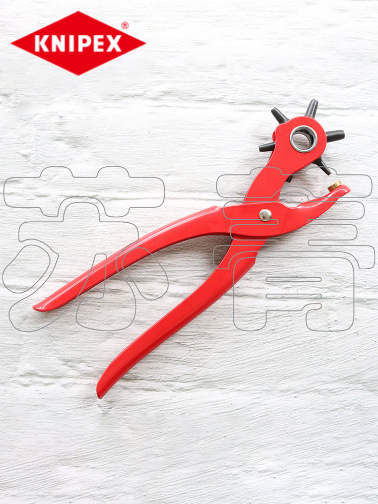 독일 오리지널 KNIPEX 로터리 펀치 플라이어 9070220 벨트 펀치 90 70 220