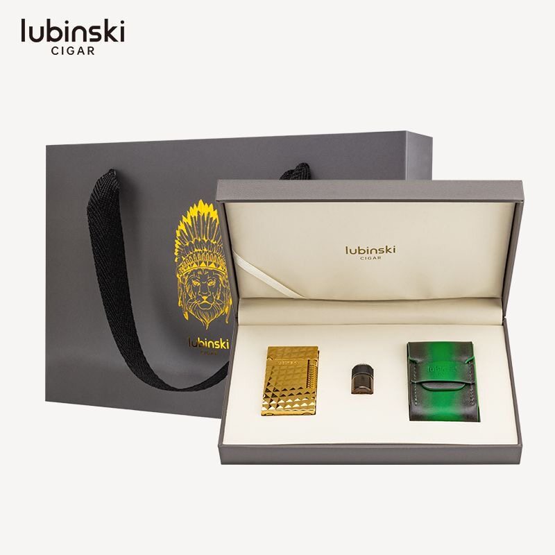LUBINSKI鲁宾斯基雪茄打火机格兰德系列双火切换砂轮点火防风火机