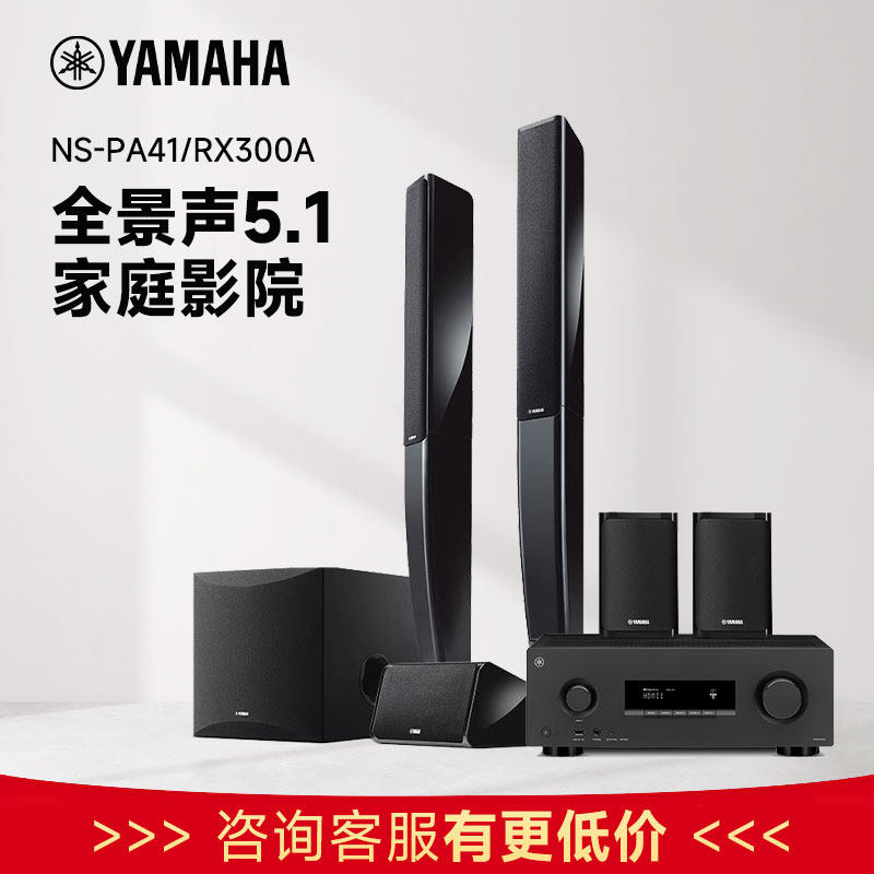 Yamaha/雅马哈 PA-41/RX300A 家庭影院5.1卫星环绕音箱音响套装