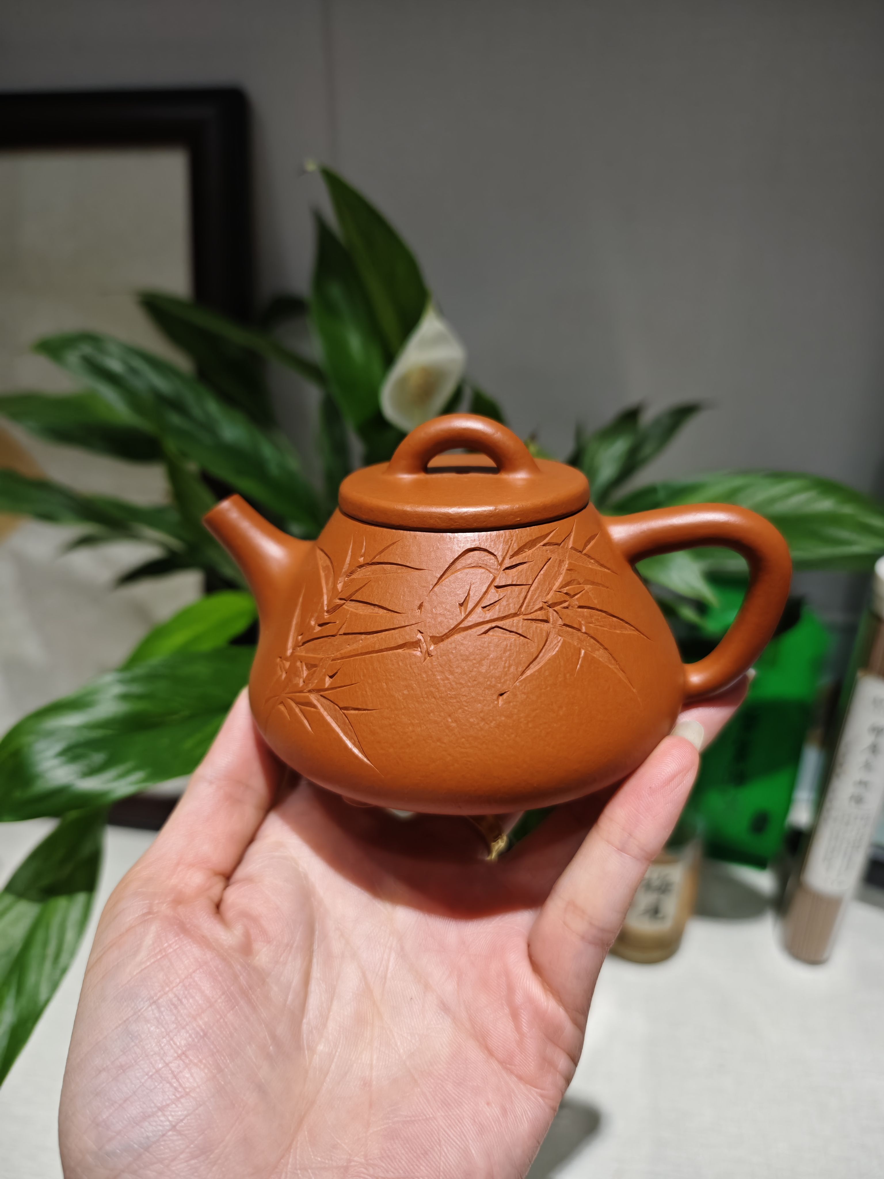 子冶石瓢壶家藏赵庄朱泥冯常琴全手工制作容量200cc一物一拍