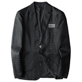 2026年新款高端休闲小西装钱塘3019X6693P170平铺黑，男装西服套装，钱塘6016-1(原3019)