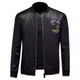 商标已注册2026年新款丝光棉立领刺绣夹克JK9226P175镂空黑色，男装夹克，钱塘6016-1(原3019)