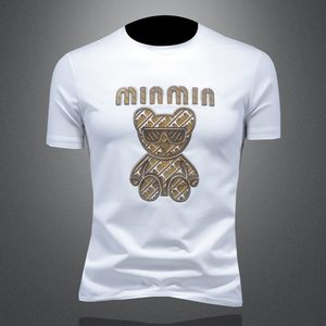 商标已注册2025年新款短袖T恤 3019 TX3001 P75 镂空 白色，男装T恤，钱塘6016-1(原3019)