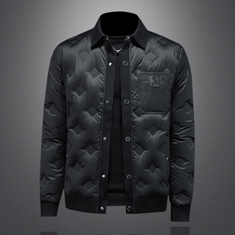 Y79229P3352025高端冬季90%鹅绒翻领暗花羽绒服镂空390，男装羽绒服，钱塘6016-1(原3019)