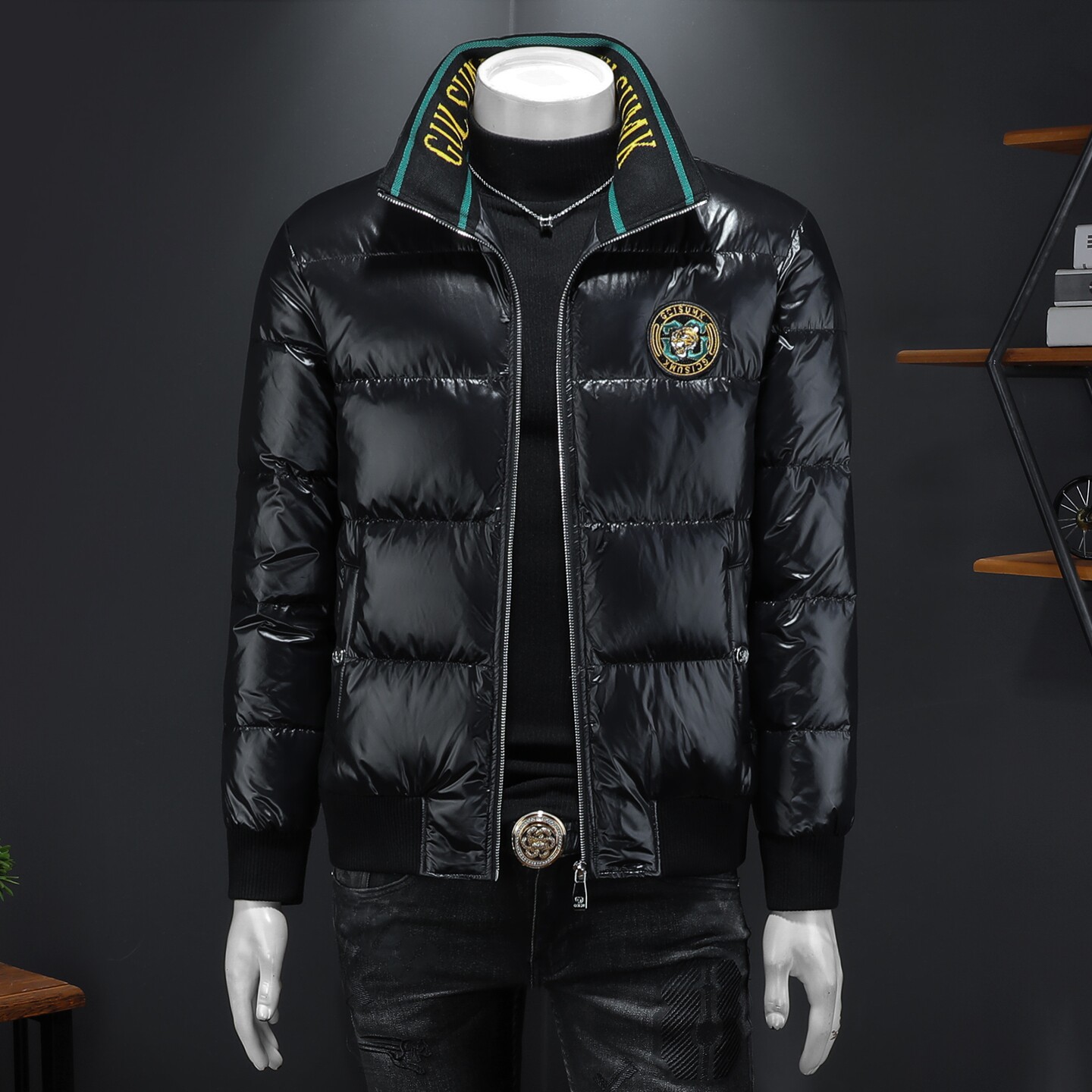 Y8087P3652025高端冬季90%白鸭绒立领绣花羽绒服假模395,男装羽绒服,钱塘6016-1(原3019)