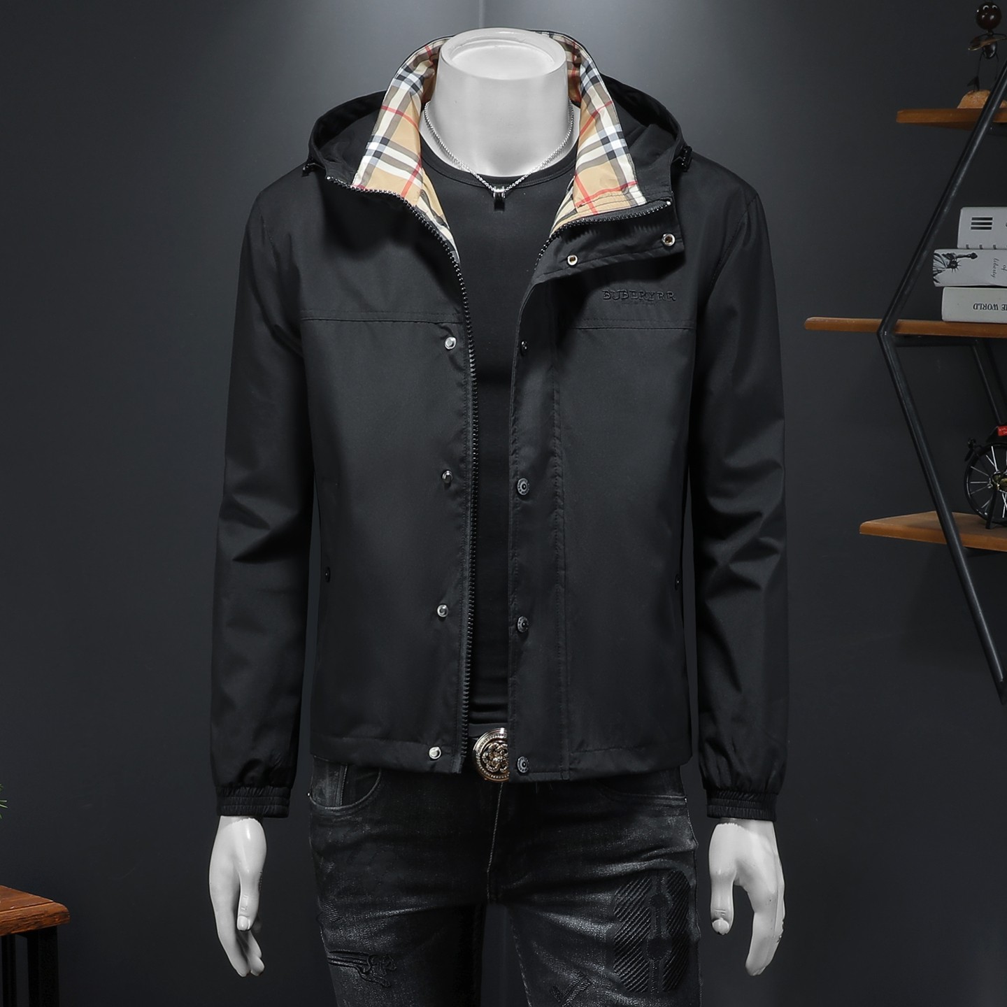 2026年新款连帽休闲夹克钱塘3019-JK9306P155假模，男装夹克，钱塘6016-1(原3019)