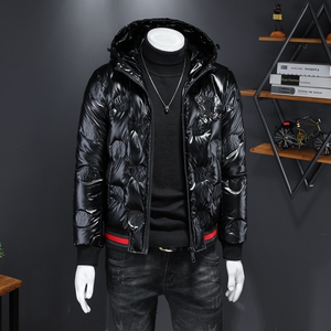 Y9937 290 2022高端冬季90%白鸭绒亮面连帽羽绒服图片
