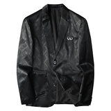 2026年新款高端休闲小西装钱塘3019X6694P170平铺黑，男装西服套装，钱塘6016-1(原3019)