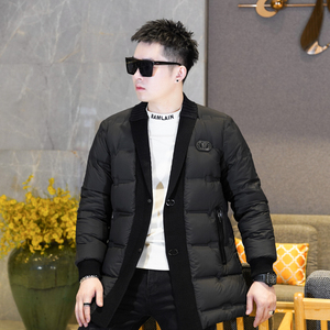 Y9583 P360 2026冬季90%白鸭绒暗纹针织领中长款羽绒服真模 控405图片