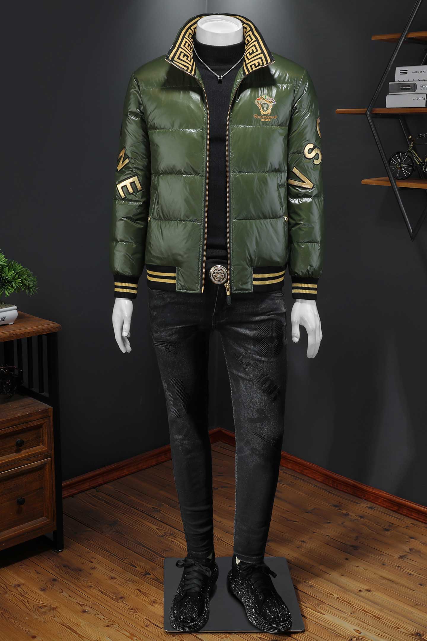 Y8083P3652024高端冬季90%白鸭绒亮面立领羽绒服假模395,男装羽绒服,钱塘6016-1(原3019)