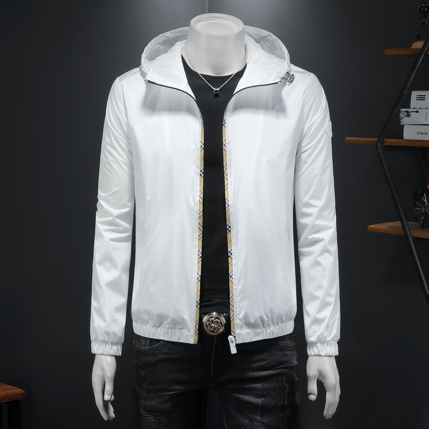 2026年新款连帽休闲夹克钱塘3019-JK9288P145假模，男装夹克，钱塘6016-1(原3019)