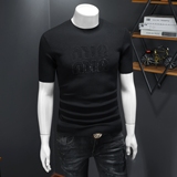 2025年新款冬季圆领提花短袖毛衣MY2803-P125假模，男装T恤，钱塘6016-1(原3019)