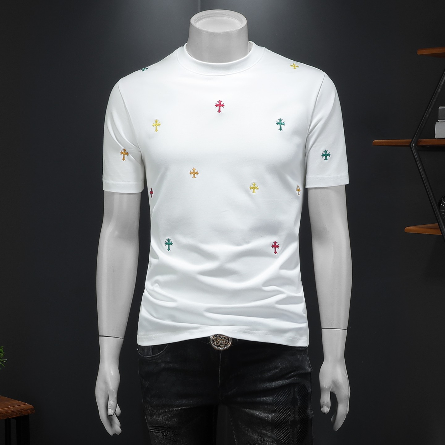 2026年新款微阔短袖T恤钱塘3019TX3073P75假模，男装T恤，钱塘6016-1(原3019)