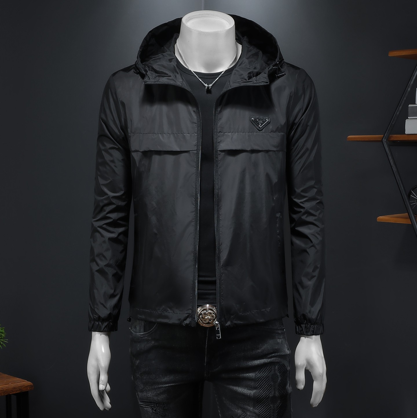 2026年新款连帽休闲夹克钱塘3019-JK9313P145假模，男装夹克，钱塘6016-1(原3019)