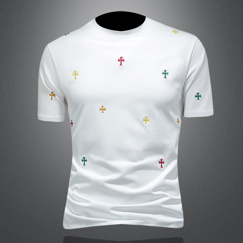 2026年新款微阔短袖T恤钱塘3019TX3073P75镂空，男装T恤，钱塘6016-1(原3019)