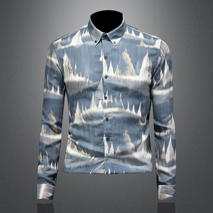 2026年新款长袖衬衫青春大码修身衬衣 钱塘3019 9778 P85 镂空，男装衬衫，钱塘6016-1(原3019)