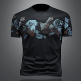 2025年新款短袖T恤钱塘3019TX3013P80镂空，男装T恤，钱塘6016-1(原3019)