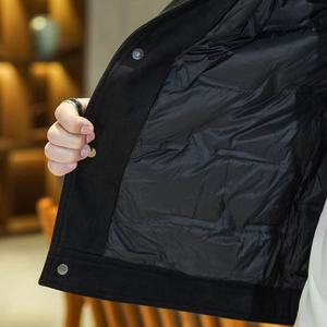 Y88652 P320 2025高端冬季90%白鸭绒翻领鸡皮绒羽绒服  真模控365图片