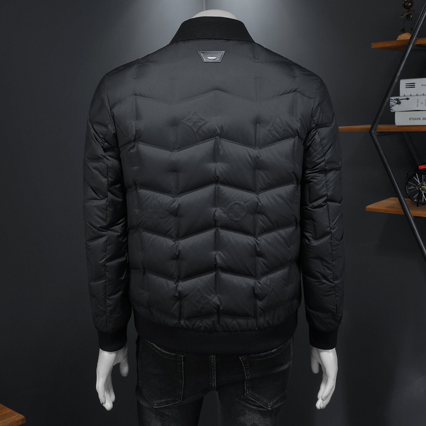 Y26875P3352025高端冬季90%白鸭绒翻领暗花羽绒服假模375,男装羽绒服,钱塘6016-1(原3019)