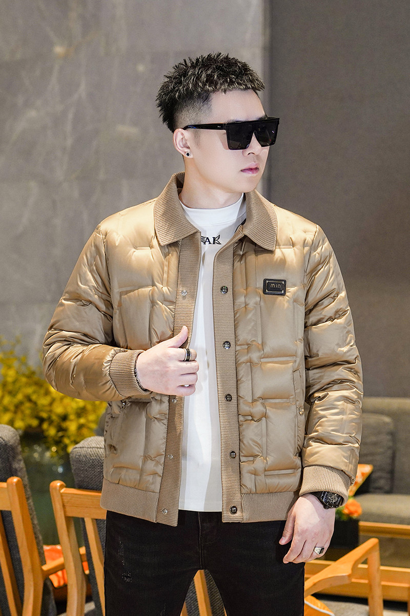 Y9828P3102025高端冬季90%白鸭绒暗花针织领羽绒服真355,男装羽绒服,钱塘6016-1(原3019)