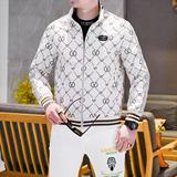 商标已注册2025年新款提花连帽休闲夹克JK58885P165真模黑色，男装夹克，钱塘6016-1(原3019)