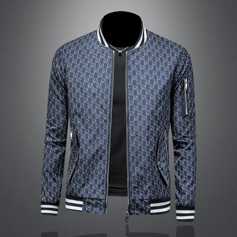 2026年新款圆领休闲夹克钱塘3019-JK9308P145镂空商标已注册，男装夹克，钱塘6016-1(原3019)