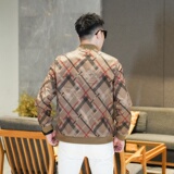 2025年新款印花圆领休闲夹克3019-JK9276P155真模两面穿，男装夹克，钱塘6016-1(原3019)