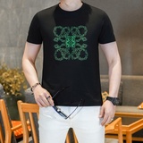 商标已注册2026年新款短袖T恤钱塘3019TX237P65真模黑色，男装T恤，钱塘6016-1(原3019)