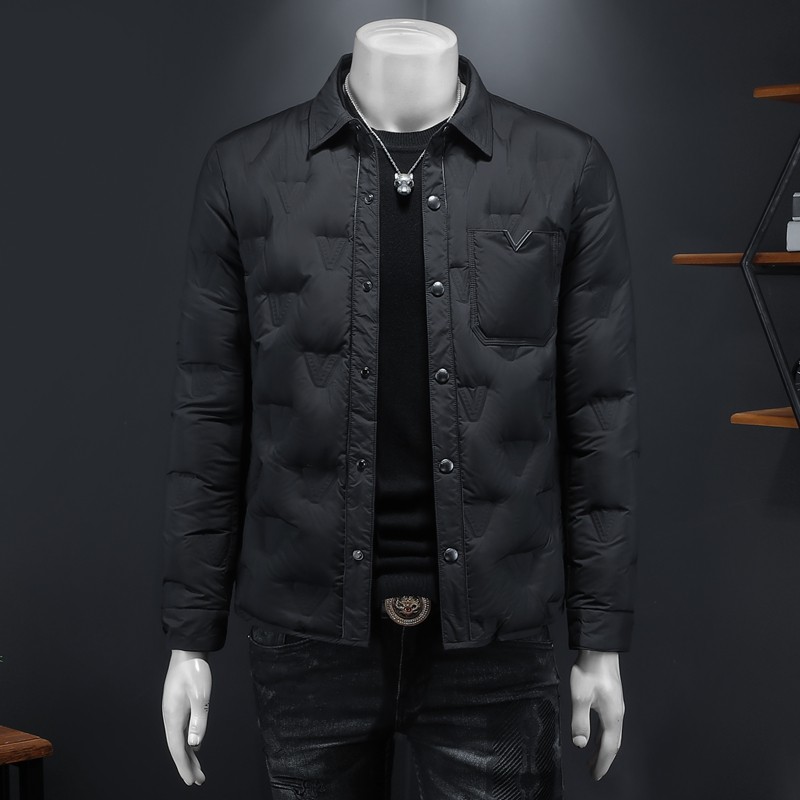 Y9576P3352024高端冬季90%白鸭绒压花翻领羽绒服假模385,男装羽绒服,钱塘6016-1(原3019)