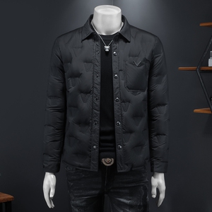 Y9576P3352024高端冬季90%白鸭绒压花翻领羽绒服假模385